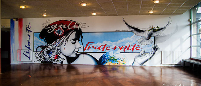 La marianne republique liberté egalité fratenité street art collège mendes françe morlaix graffitis mx29 gwendal larher