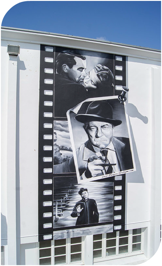 Aménagement décoration murale artistique cinéma le dauphin à Plouescat dans le Finistère