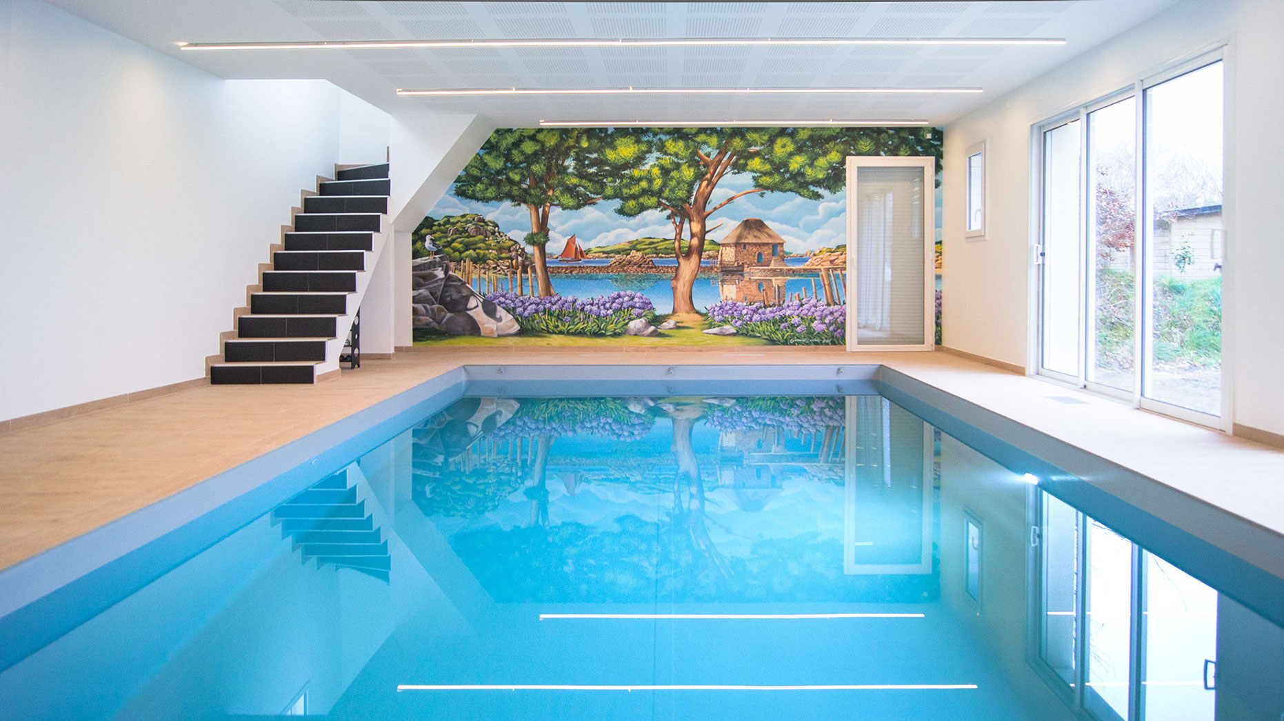 Peinture murale de street art à Carantec&nbsp; baie de morlaix 100 ans de igor stravinsky