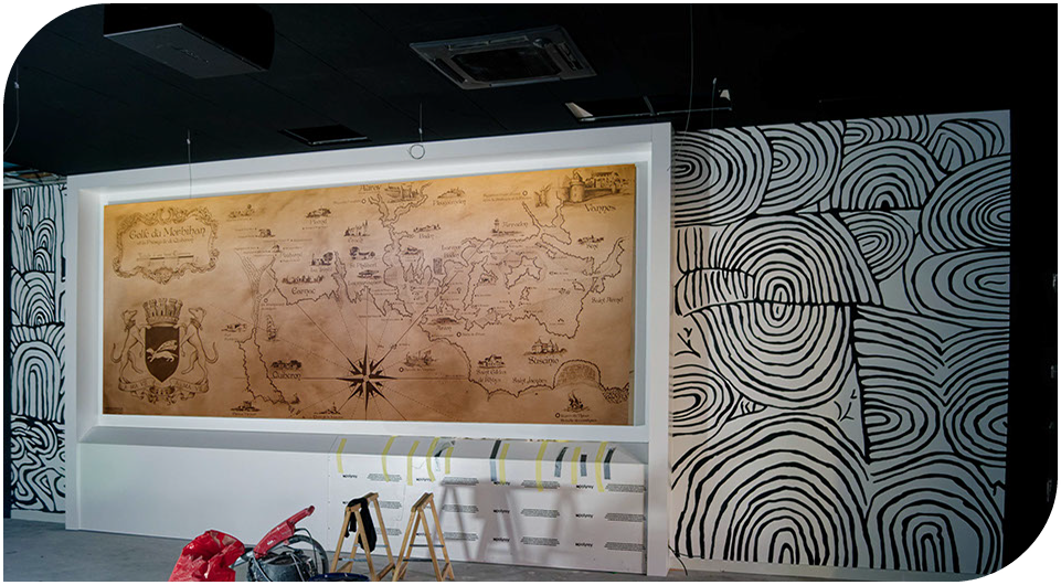 Décoration murale haut de gamme bureau et séminaire - Design In&Out Architecture et Olivier Caillebot