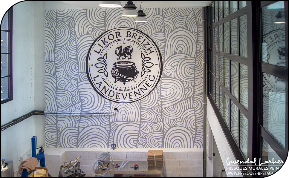 Fresque murale -décoration distillerie likor breizh maison ficelier landevennec-breizh odysée