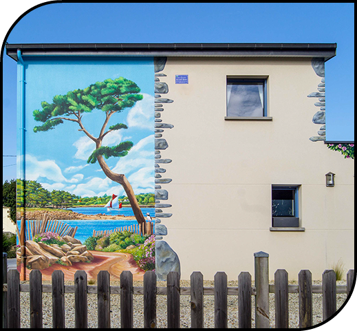 trompe-l'œil&nbsp; rue notre dame ville de morlaix