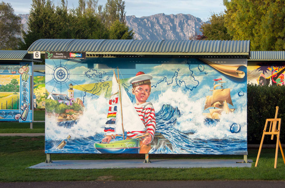 La reconnaissance de mon travail dépasse les frontières de la Bretagne.International Mural Fest Shieffield Tazmanie Gwendal larher