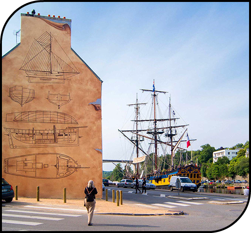 trompe-l'œil&nbsp; rue notre dame ville de morlaix