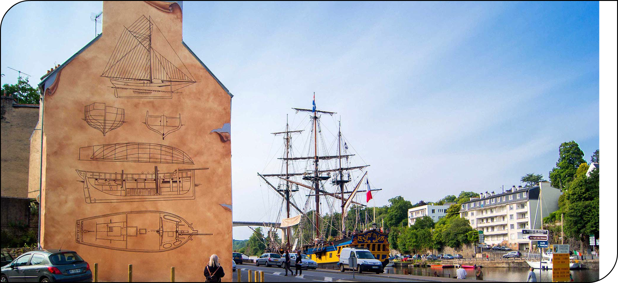 trompe-l'œil&nbsp; rue notre dame ville de morlaix