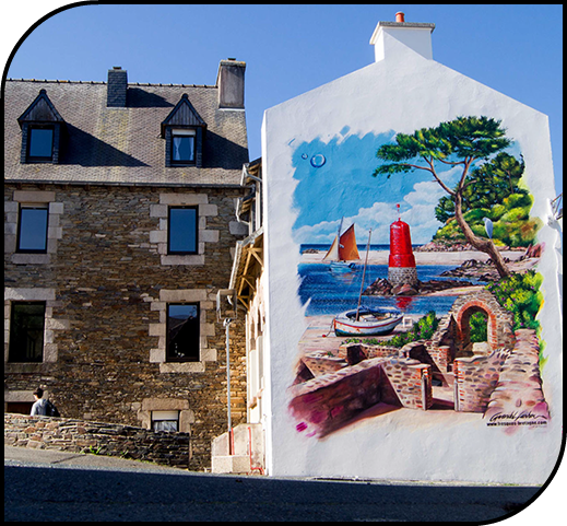 trompe-l'œil&nbsp; rue notre dame ville de morlaix