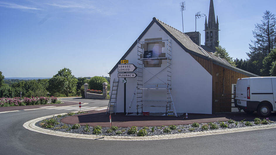 Préparation du support murale pour un trompe-l'oeil- Calanhel -côtes d'armor