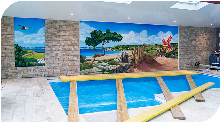 décoration murale piscine privée haut de gamme Finistère Bretagne