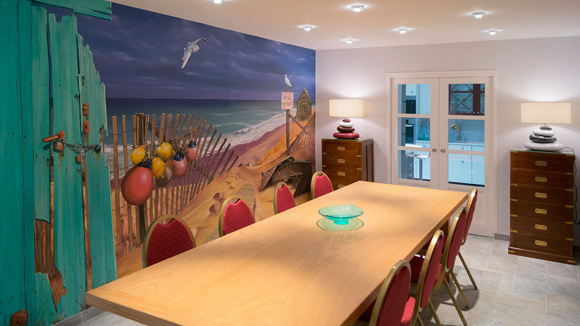 fresque maritime, decoration d'une villa à Carantec