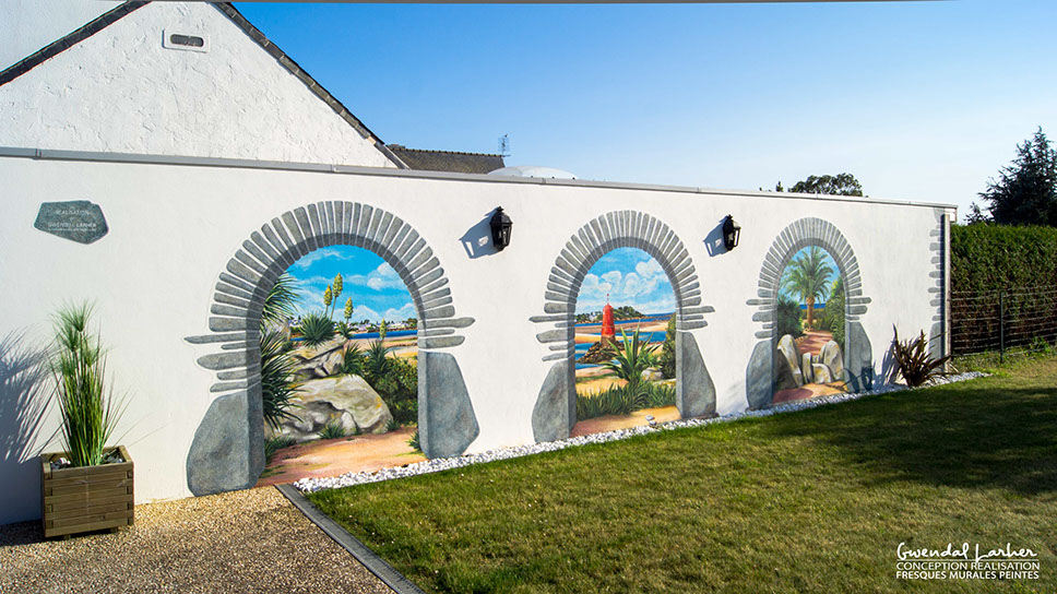 Fresque murale peinture extérieur: Déco art de votre mur de jardin