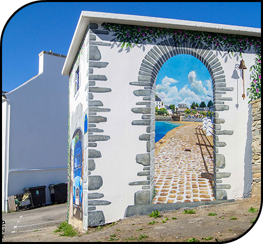 trompe-l'œil&nbsp; rue notre dame ville de morlaix