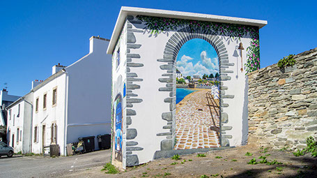 Fresque-murale-trompe-l-oeil-peinture-monumentale-artiste-peintre-muraliste-bretagne-finistere-morbihan-cotes-d-armor Gwendal LARHER Morlaix