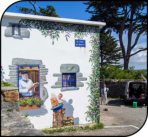 Fresque murale trompe-l'oeil street art locquirec